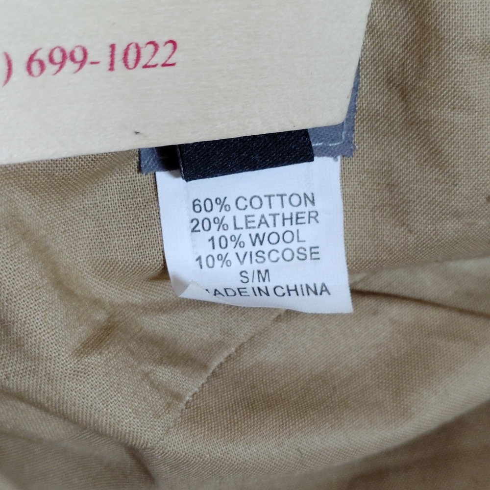 Wilsons Leather Patchwork Bucket Hat in Cream, Tan & Black Houndstooth - Picture 6 of 6